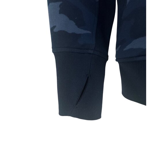 Athleta Triumph Blue Camo Print Full Zip Hoodie Pockets Size L Sweatshirt Jacket - Picture 6 of 15
